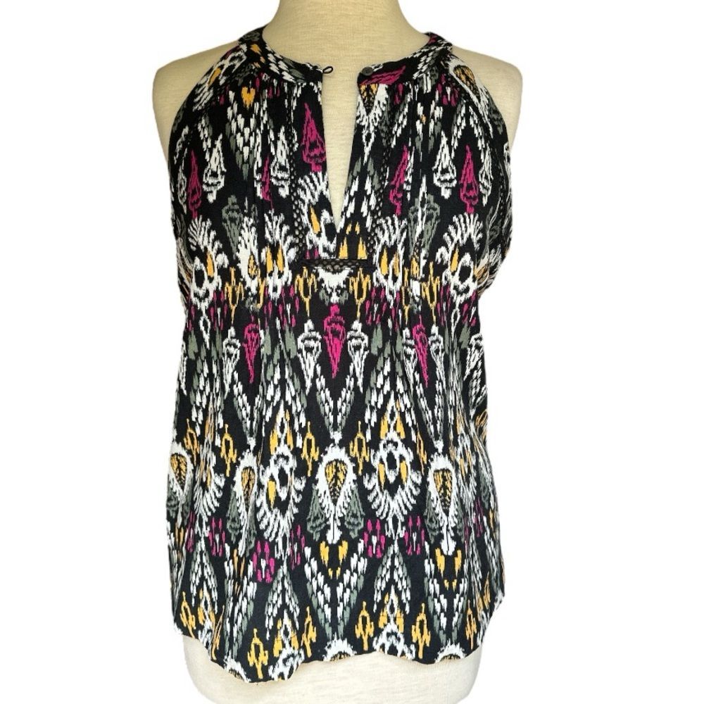 Loft Linen Blend Breathable Sleeveless Halter Top Size Medium